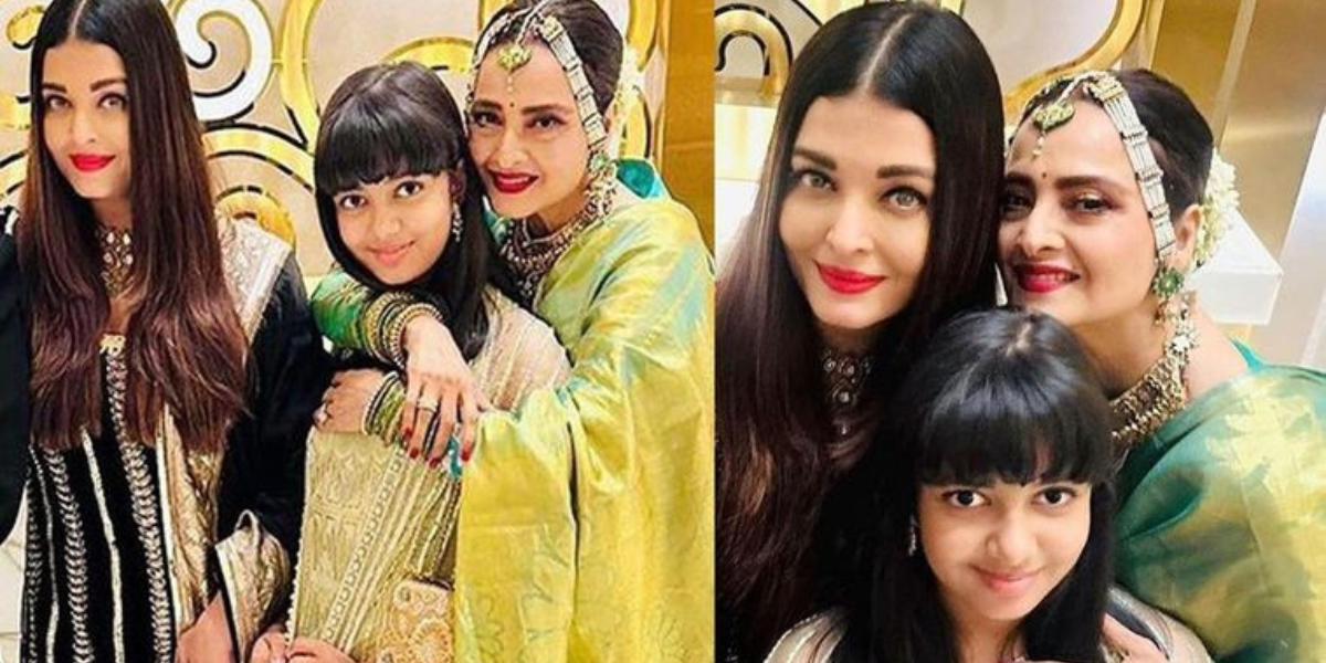 Netizens are in awe as Rekha hugs Aaradhya Bachchan in unseen pictures from NMACC!