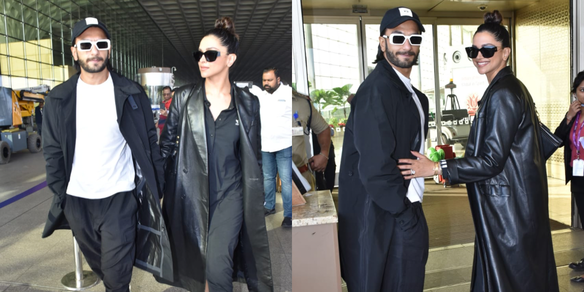 Deepika Padukone & Ranveer Singh keeps make a stylish entry at the airport in black