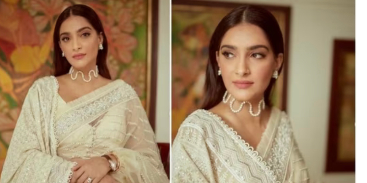 Sonam Kapoor Redefines grace in a pearl white saree