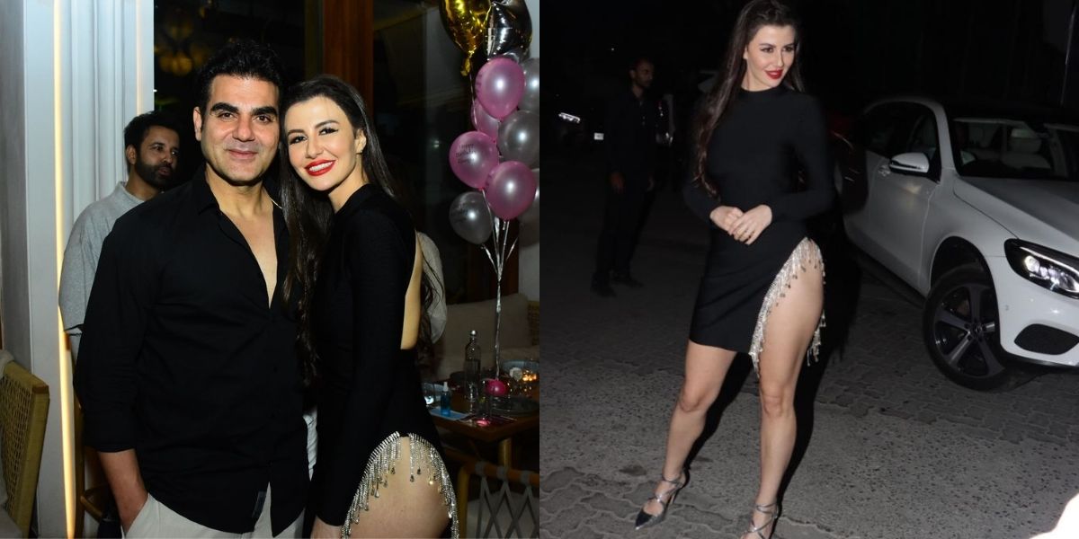 Happy Birthday Giorgia Andriani in Black Dress As She Arrives For Her Birthday Party