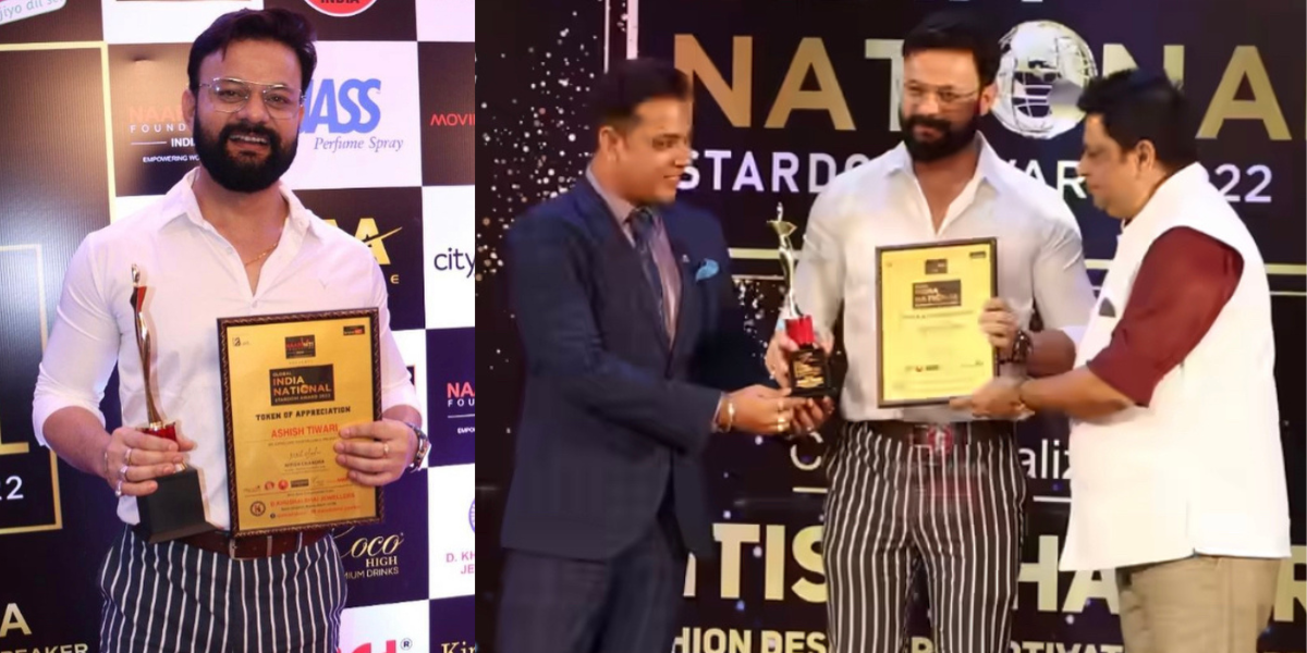 Ashish Tiwari bags the Best Entertainment Editor award at the Global National India stardom awards 2022'