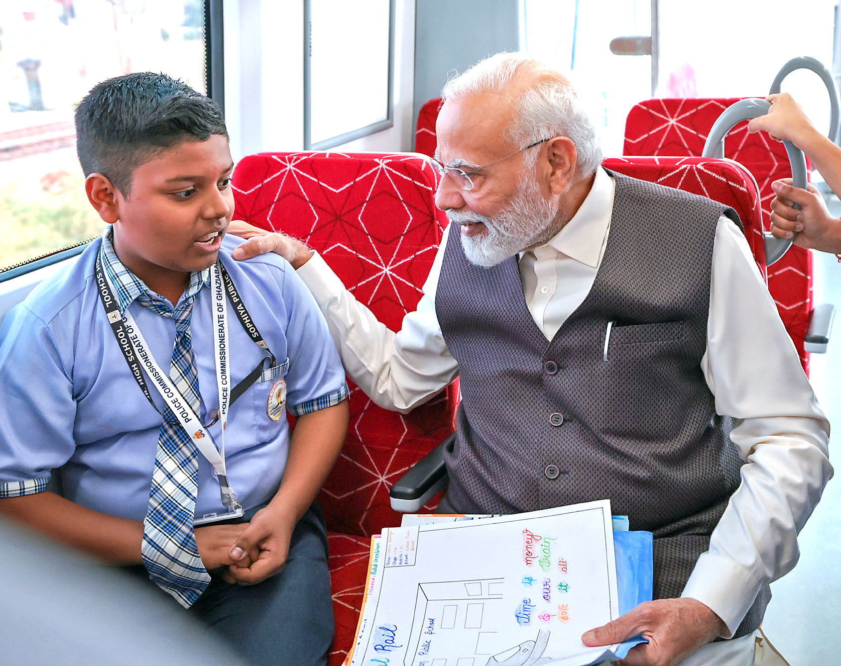 PM Modi interacts with school children.