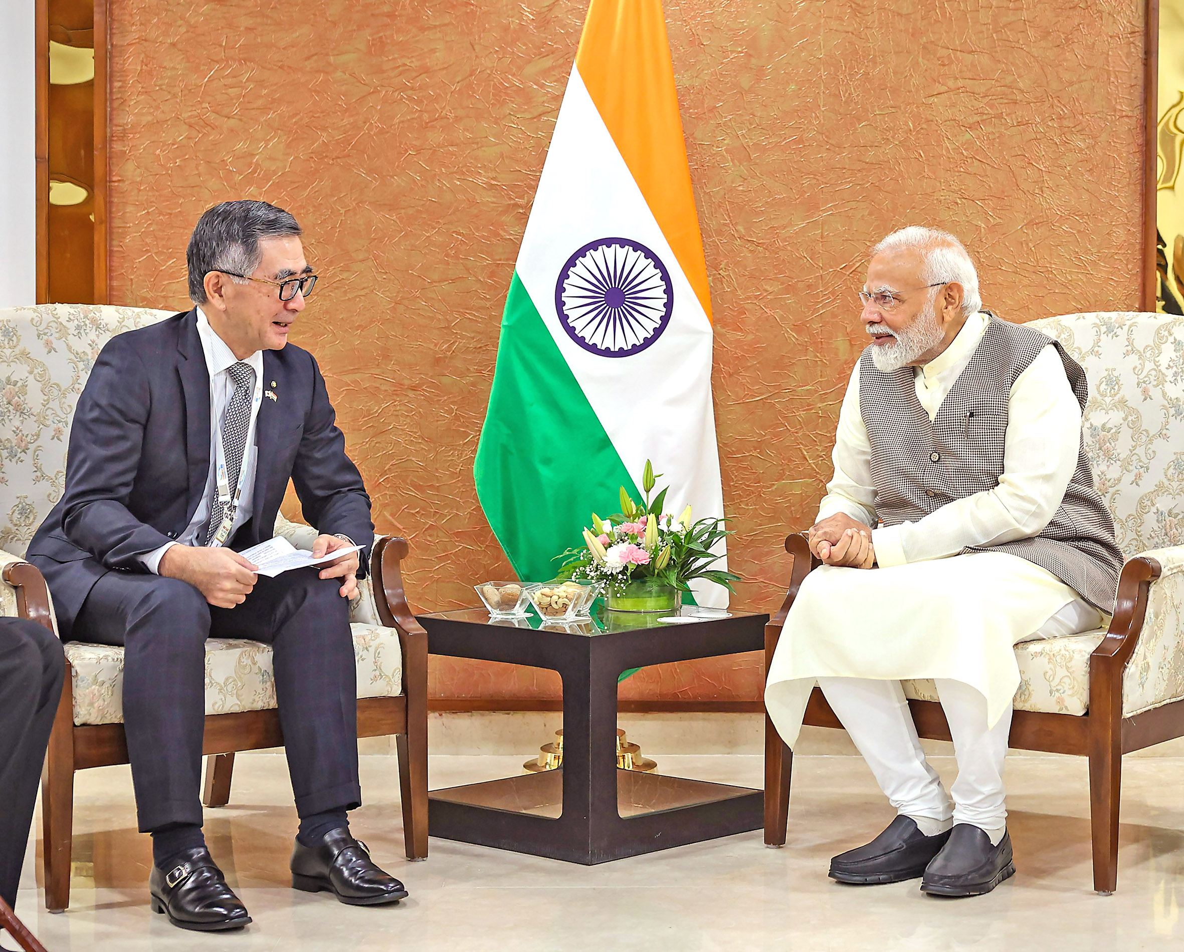 PM Modi with Suzuki Motor Corp President Toshihiro Suzuki.