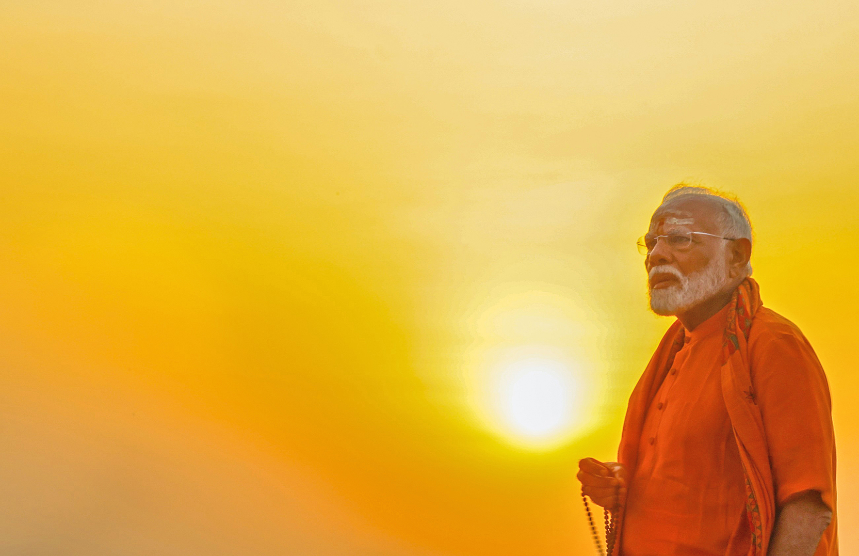 PM Modi meditates at the Vivekananda Rock Memorial.